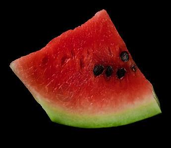 黑色背景的成熟西瓜片 孤立于此西瓜饮食种子农业食物甜点小吃图片