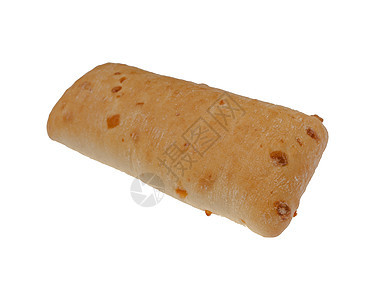 Ciabatta带奶酪 意大利面包 单独放在白板上糕点美食乡村小吃种子食物饮食早餐文化营养图片
