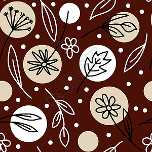 手画无缝花卉图案 用中性蜜蜂背景的布贡迪马萨拉花朵绘制 优美的红色黑白叶花瓣开花作为纺织包装纸 夏季秋天婚礼设计以最起码的方式进图片