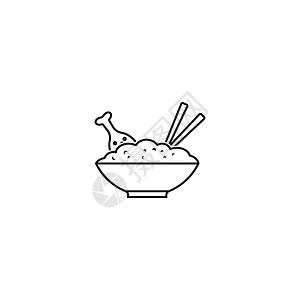 大米碗图标拉面杯子菜单食物咖啡店午餐厨师餐厅筷子炙烤图片