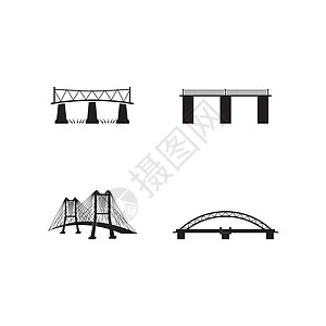 桥梁图标商业卡通片艺术网络旅游吊桥插图建筑学旅行标识图片