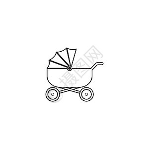 童车图标艺术越野车孩子蓝色儿童家庭车轮中风母性婴儿车图片