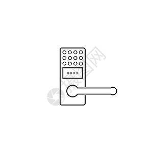 智能锁定图标钥匙商业房子安全电脑技术密码网络房间控制图片