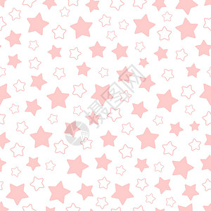 粉粉粉五角星的矢量无缝模式图片