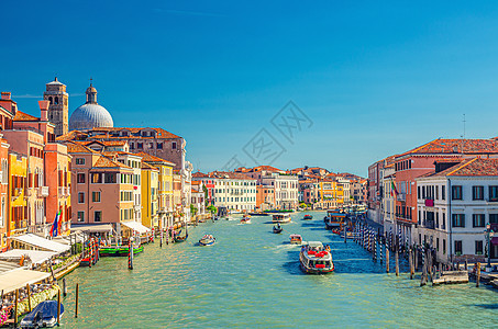 威尼斯市风景与大运河水道运河天空观光渠道码头缆车建筑学房子地区航行图片