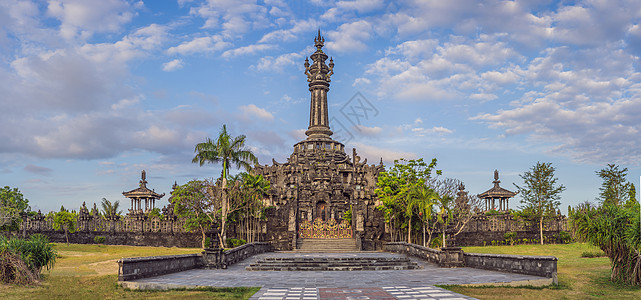 纪念碑或印度尼西亚巴厘文化游客寺庙情调石头旅游异国雕像天空花园图片