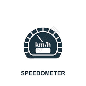 车速表图标 用于模板 网页设计和信息图表的单色简单测量图标图片