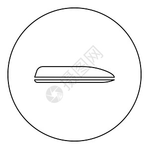 背着自动图标环绕黑色颜色矢量说明图像图示轮廓轮廓线细纹风格的汽车旅行车厢后箱套盖覆盖图片