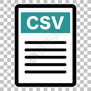 CSV 具有透明背景的 CSV 文件图标 矢量图片