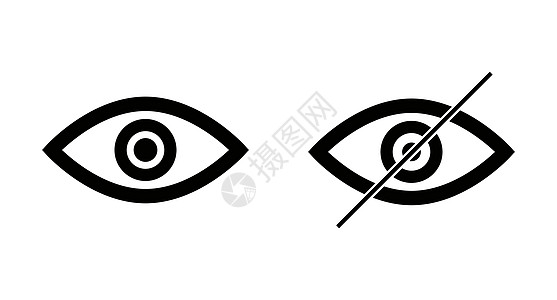 显示和隐藏的眼神图标 用于使密码和其他信息隐形图片