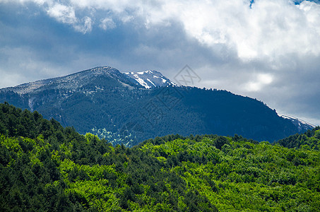 Olympus Pieria 马其顿 希腊公园木头首脑顶峰天空旅行荒野登山旅游蓝色图片