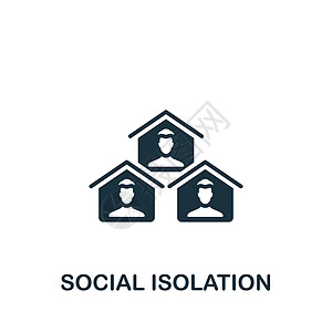社会隔离图标 用于模板 网络设计和信息图的单色简单隔开图标图片