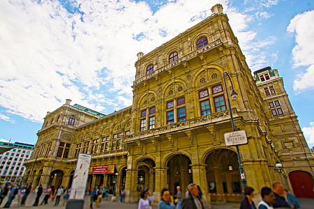 奥地利 维也纳国家歌剧院剧院古迹旅行教会旅游世界遗产城市洋楼景点歌剧院背景
