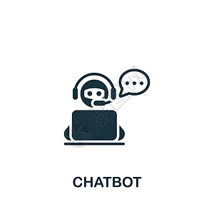 Chatbot 图标 用于模板 Web 设计和信息图的单色简单串流图标图片