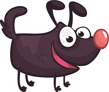 卡通滑稽可爱的狗插图爪子漫画线条吉祥物猎犬衣领贴纸鼻子艺术尾巴图片