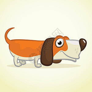 可爱的漫画滑稽狗 矢量插图艺术耳朵尾巴卡通片猎犬鼻子绘画犬类动物乐趣图片