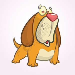 可爱的漫画滑稽狗 矢量插图乐趣快乐卡通片犬类艺术绘画夹子伴侣橙子鼻子图片