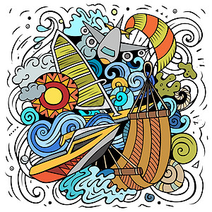 马尔代夫卡通矢量涂面图冲浪卡通片背景国家涂鸦平房潜水海滩天堂异国图片