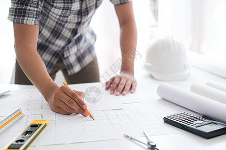 建筑建筑设计和施工计划 单位 千美元职场测量承包商建筑师帽子工业项目财产办公室工程师图片