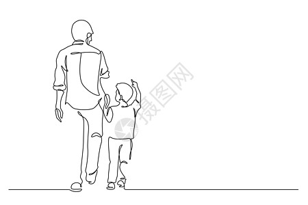 父亲怀着儿子肩上抬起手臂 将构成行动线艺术插图家庭墙纸涂鸦草图孩子爸爸绘画等高线成人图片