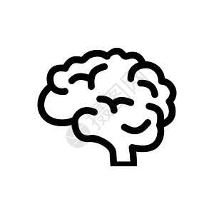 以白色背景隔离的人类大脑医疗矢量图标插图Name图片