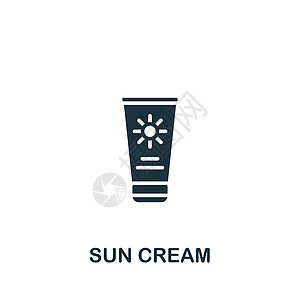 日光 cream 图标 用于模板 网络设计和信息图的单色简单夏季图标图片