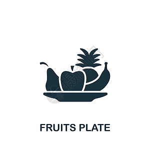 水果板图标 单色简单夏季图标 用于模板 网络设计和信息图的图片