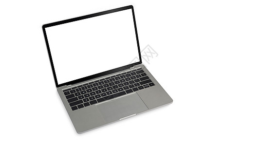 样机笔记本电脑与空白屏幕隔离在白色背景 图形显示蒙太奇的空显示图片
