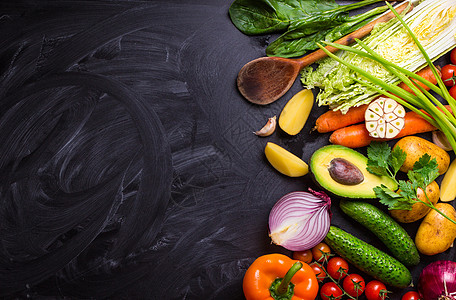 配蔬菜的食品框架菠菜义者减肥烹饪洋葱饮食餐厅横幅食谱土豆图片