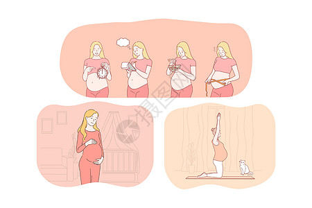 怀孕 孕产 等待分娩和婴儿概念 孕妇 母亲图片