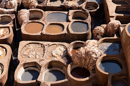 摩洛哥费兹吸引力染料历史工艺建筑学旅行文化手工制革皮革图片