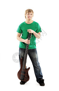 带吉他的年轻人工作室音乐音乐家吉他手乐器男生男性头发艺术家金属图片