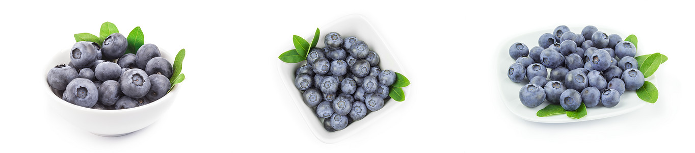 白背景上的蓝莓收集( C)图片
