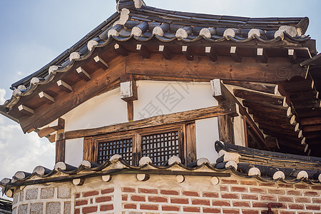 村是韩国传统房屋的著名保留地之一 被保存起来天际小路古董文化建筑学游客艺术吸引力景观胡同图片