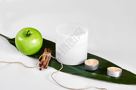 天然的温泉美容处理清洗产品 白底苹果为苹果身体擦洗去角质芳香毛巾护理面布肥皂呵护疗法图片