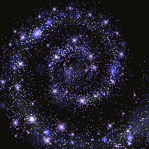 用于设计设计的带有恒星的空间星系背景模板宇宙科学螺旋行星火花插图星云彗星蓝色天文学图片