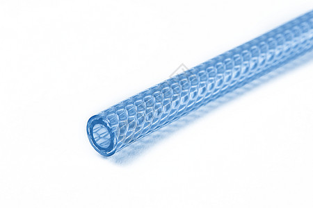 橡胶软管的切片端 白底管子塑料植物管道压力蓝色导管柔性液压圆形图片