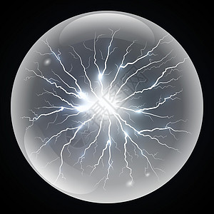 矢量球闪电或电力爆炸风暴力量射线火花震惊雷雨螺栓火焰霹雳活力细胞背景图片