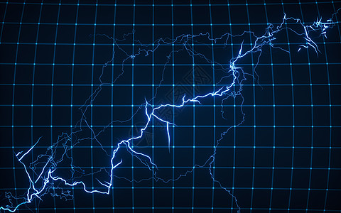 蓝闪电 深底 3D感应蓝色风暴电压闪光活力雷雨静电力量灾难暴雨图片