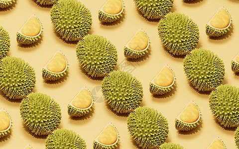 水果 美味的水果 3D铸造品榴莲热带渲染食物义者异国情调营养素营养国王图片