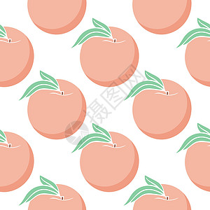 白色背景上彩色桃子 简单无缝模式图片