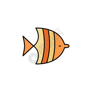 鱼线图标 标志和符号可用于网络 标识 移动应用程序 ui ux卡通片菜单餐厅海鲜食物运动爱好野生动物闲暇绘画背景图片