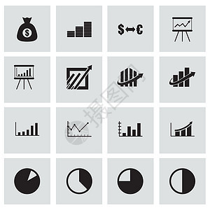 矢量经济图标集生长信息信用现金商业图表经济学金融电脑营销图片