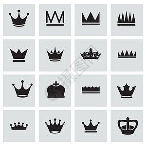 矢量树顶图标集版税皇帝贵族王子权威奢华国王徽章财富帽子图片