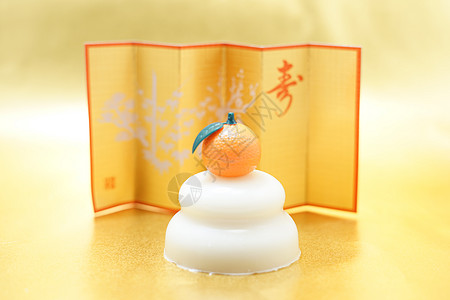 Kagami 图像新年卡片材料活动风格食物食品水果贺卡黄金陷阱金子形象图片