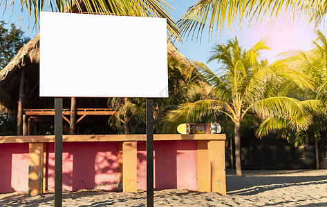 海滩上的空白标志空间 海滩上的空白标志空间空地旅行框架理念指示牌广告假期沙滩路标菜单图片