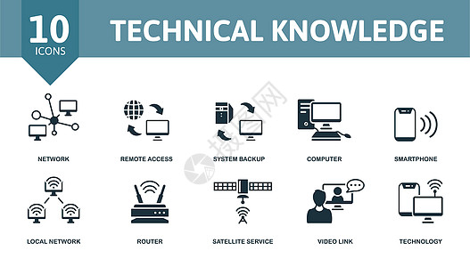技术知识集图标 可编辑图标技术知识主题 如网络 系统备份 智能手机等教育学生语言训练音乐电脑地球午餐孵化艺术图片