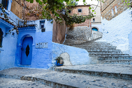 摩洛哥厨师街 摩洛哥旅行地标建筑学文化蓝色遗产街道城市旅游房子图片