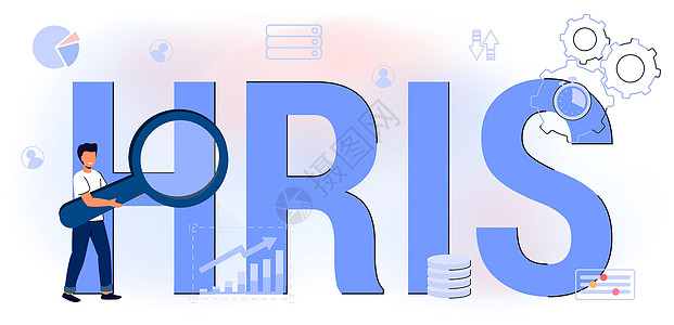 HRIS 人力资源信息系统首字母缩略词 HR 网络业务实习电脑工作资源插图天赋软件雇主人员放大镜图片