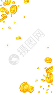 欧盟欧元硬币下降 雄伟分散的欧元硬币 欧洲的钱 迷人的大奖 财富或成功的概念 矢量图图片